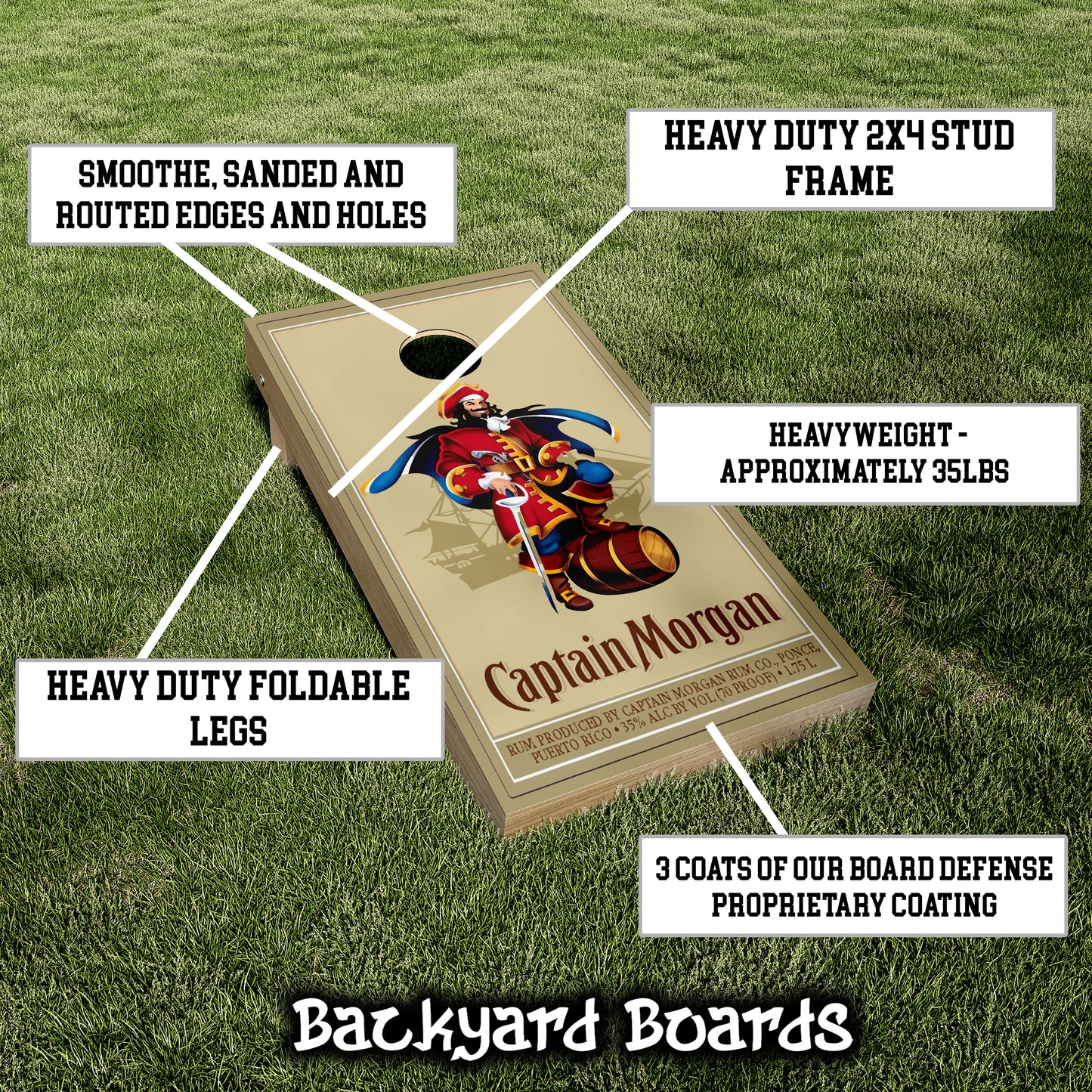 Captain Morgan Tan Printed Cornhole Set