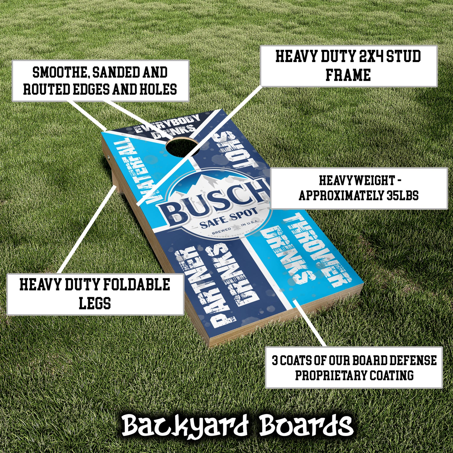 Busch Waterfall Drinking Game Cornhole Set
