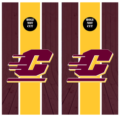 Central Michigan University Stripes Printed Vinyl Wraps/Skins