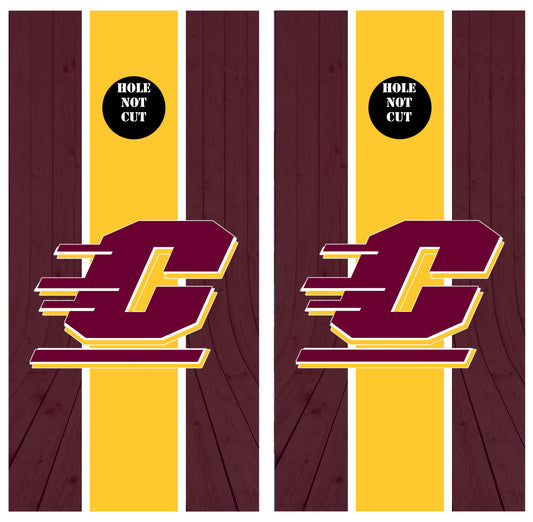 Central Michigan University Stripes Printed Vinyl Wraps/Skins