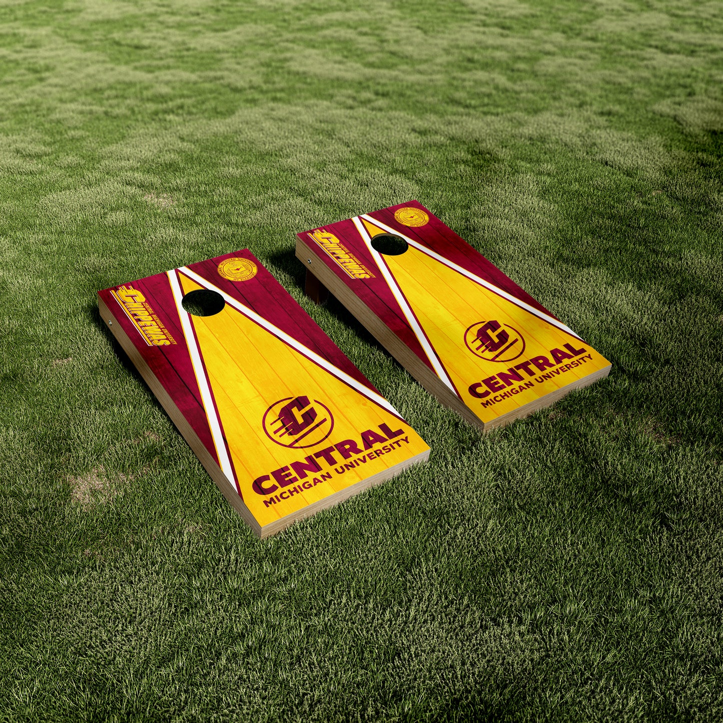 Central Michigan Wood Grain Printed Vinyl Wraps/Skins
