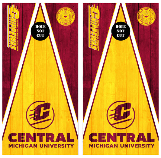 Central Michigan Wood Grain Printed Vinyl Wraps/Skins