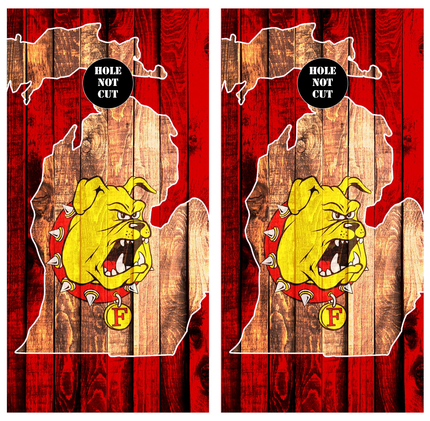 Ferris State Logo Michigan Peninsula Wraps/Skins