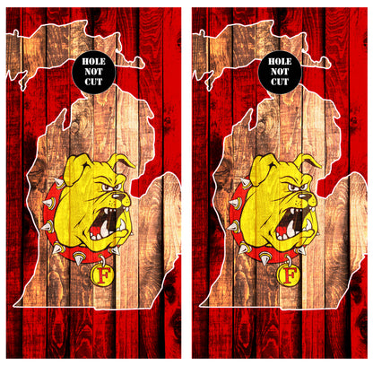 Ferris State Logo Michigan Peninsula Wraps/Skins