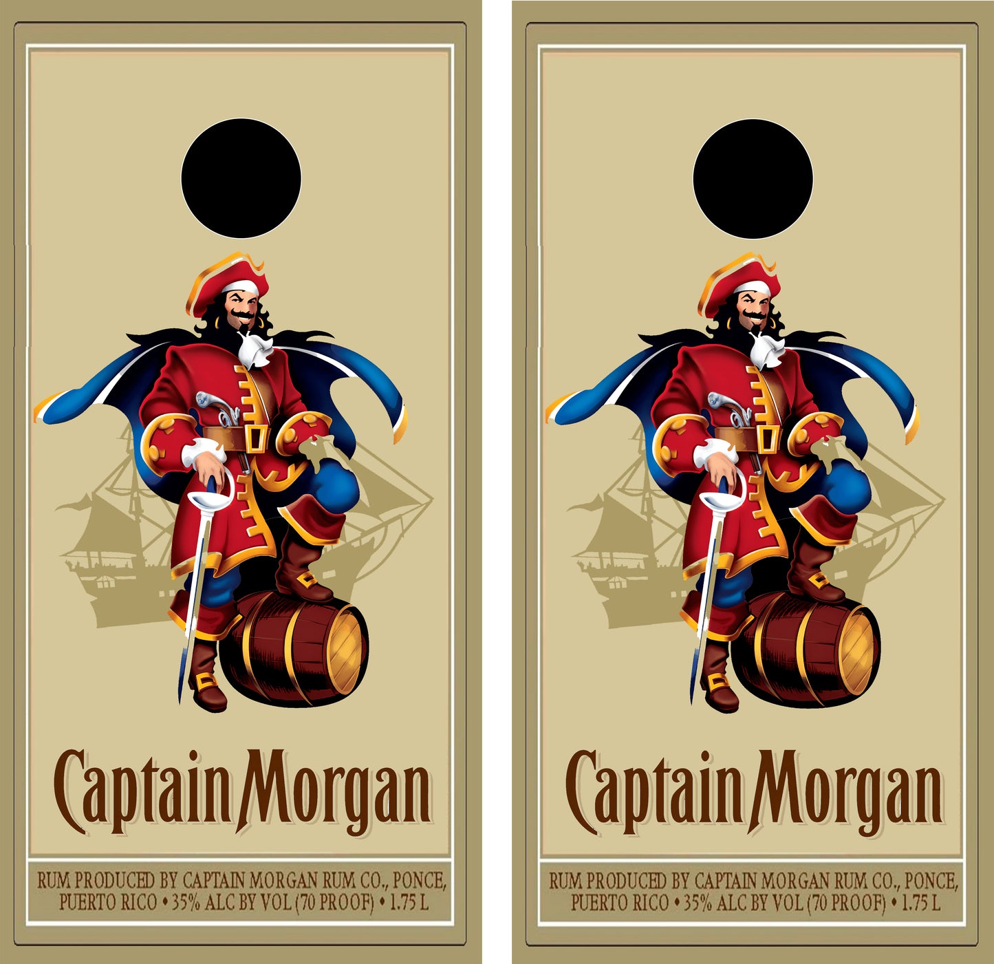 Captain Morgan Tan Printed Cornhole Set