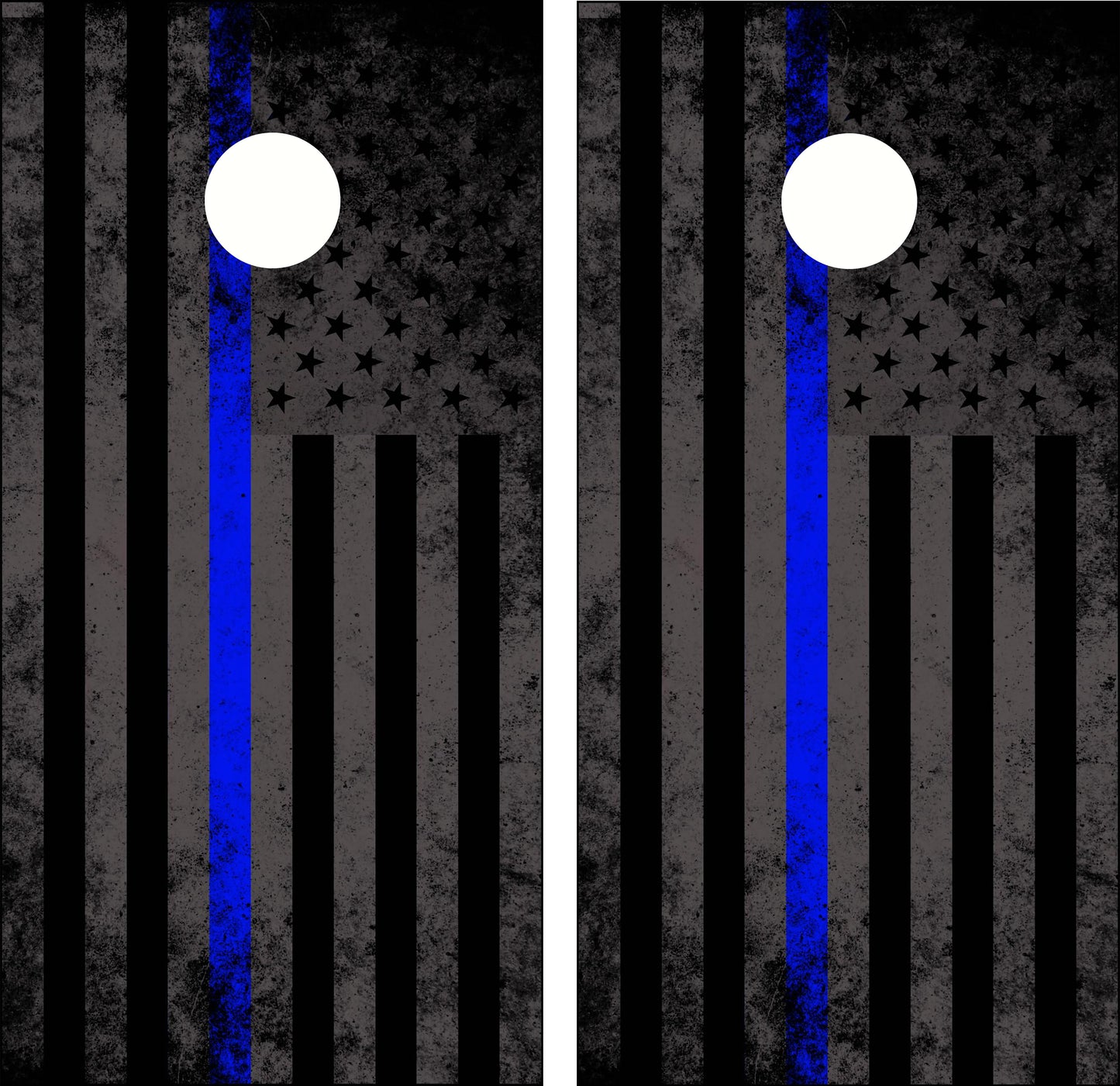 Grey/Black Faded Thin Blue LIne Cornhole set