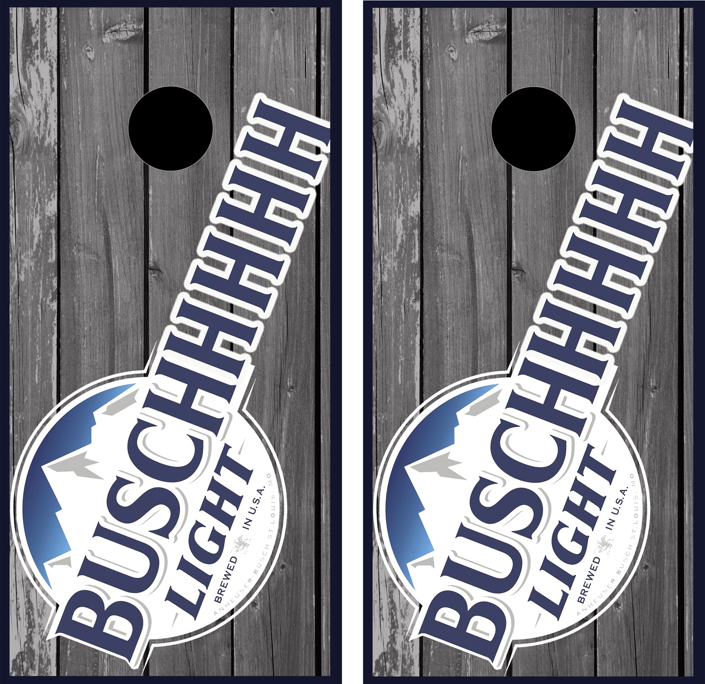 Buschhhh Busch Light Grey Printed Cornhole Set