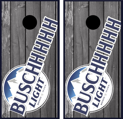 Buschhhh Busch Light Grey Printed Cornhole Set