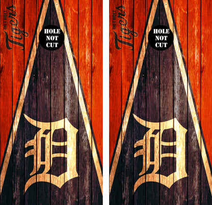 Detroit Tigers Wood Panel Shuffleboard Style Wraps/Skins