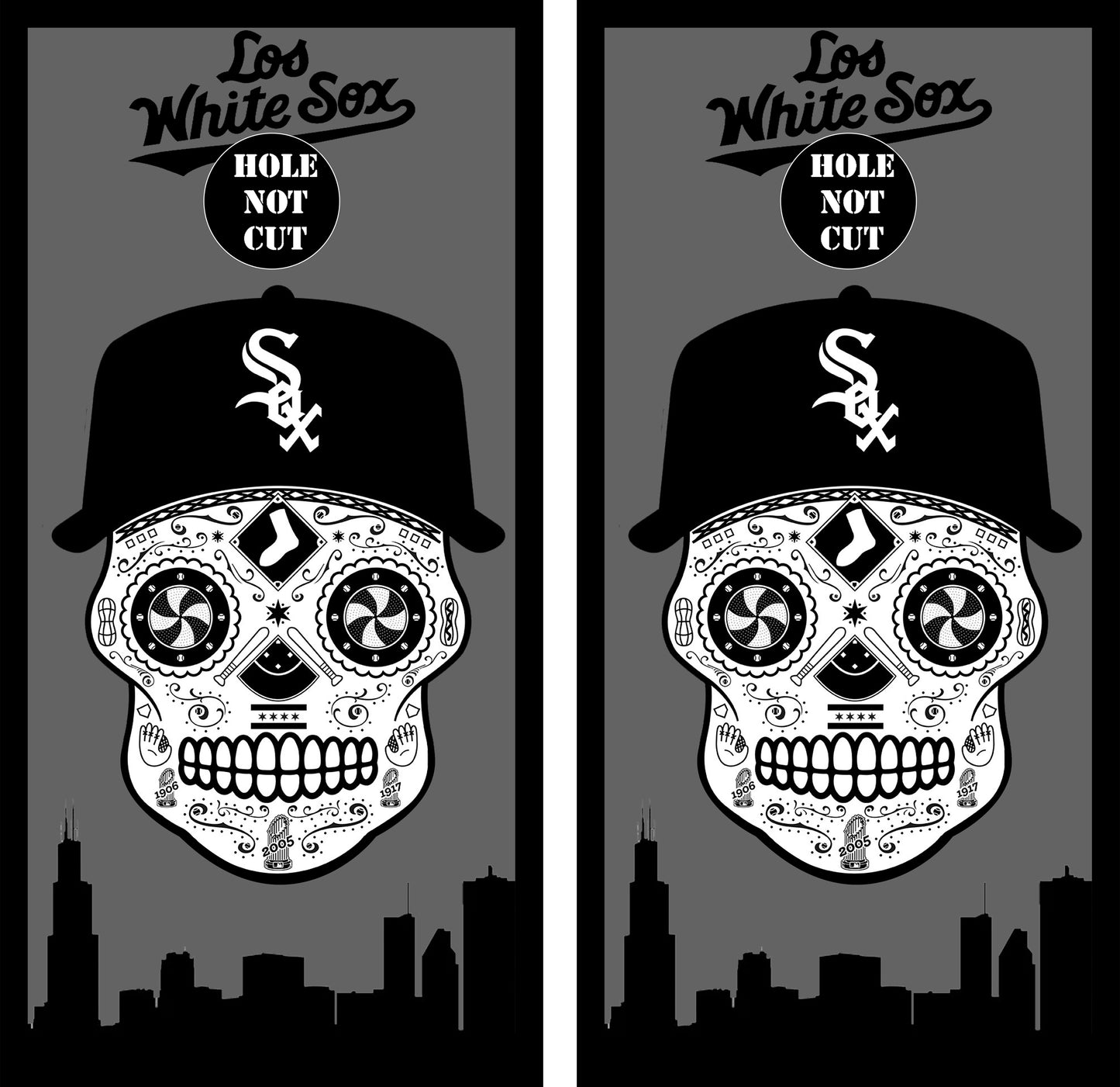 Chicago White Sox Candy Skull Cornhole Wraps/Skins
