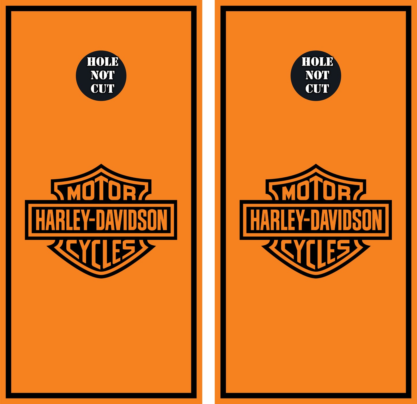 Orange Harley Davidson Cornhole Wraps/Skins