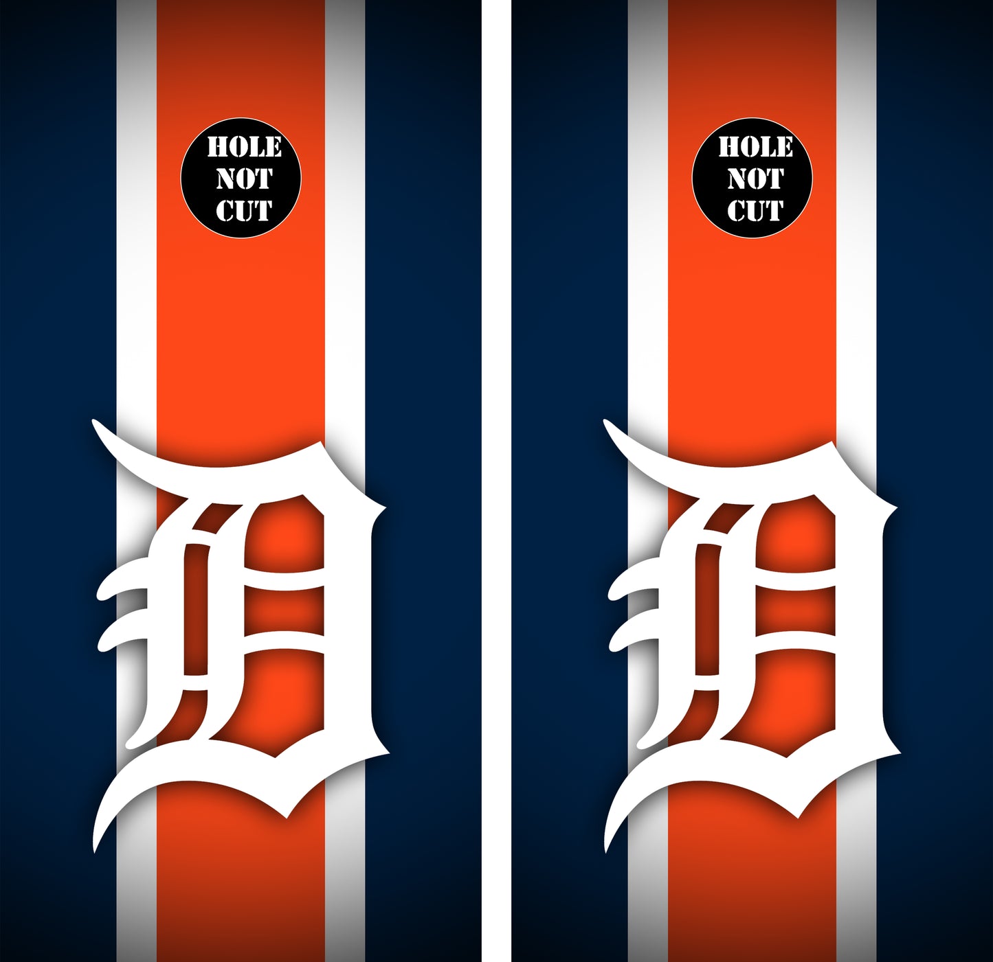 Detroit Tigers Striped Cornhole Vinyl Wraps/Skins