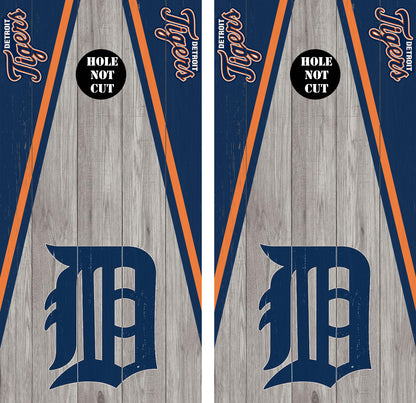 Detroit Tigers Shuffleboard Style Cornhole Wraps/Skins