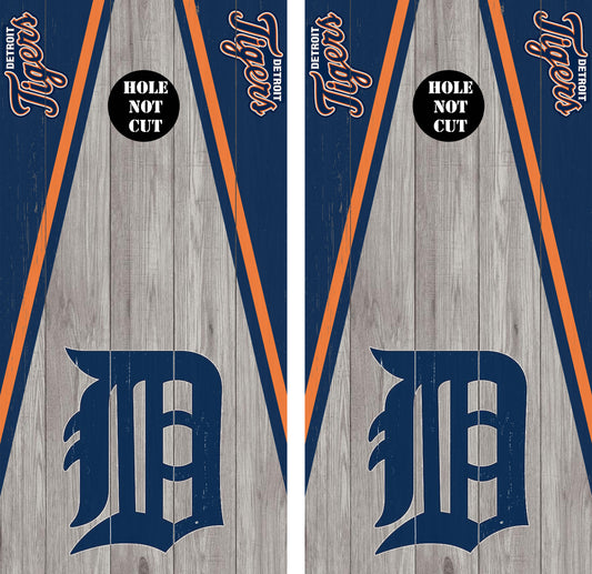 Detroit Tigers Shuffleboard Style Cornhole Wraps/Skins