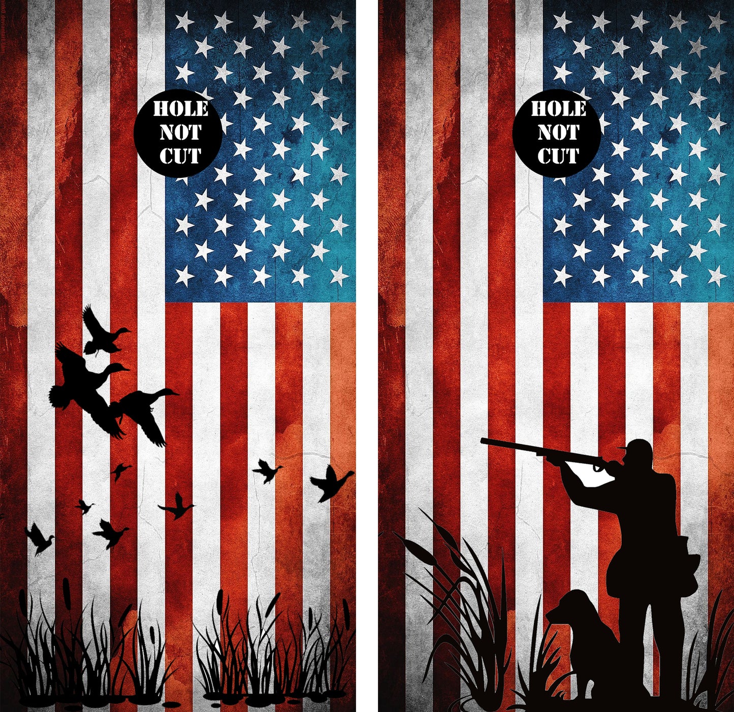 Duckhunter Silhouette Mixed Vinyl Cornhole Wraps/Skins
