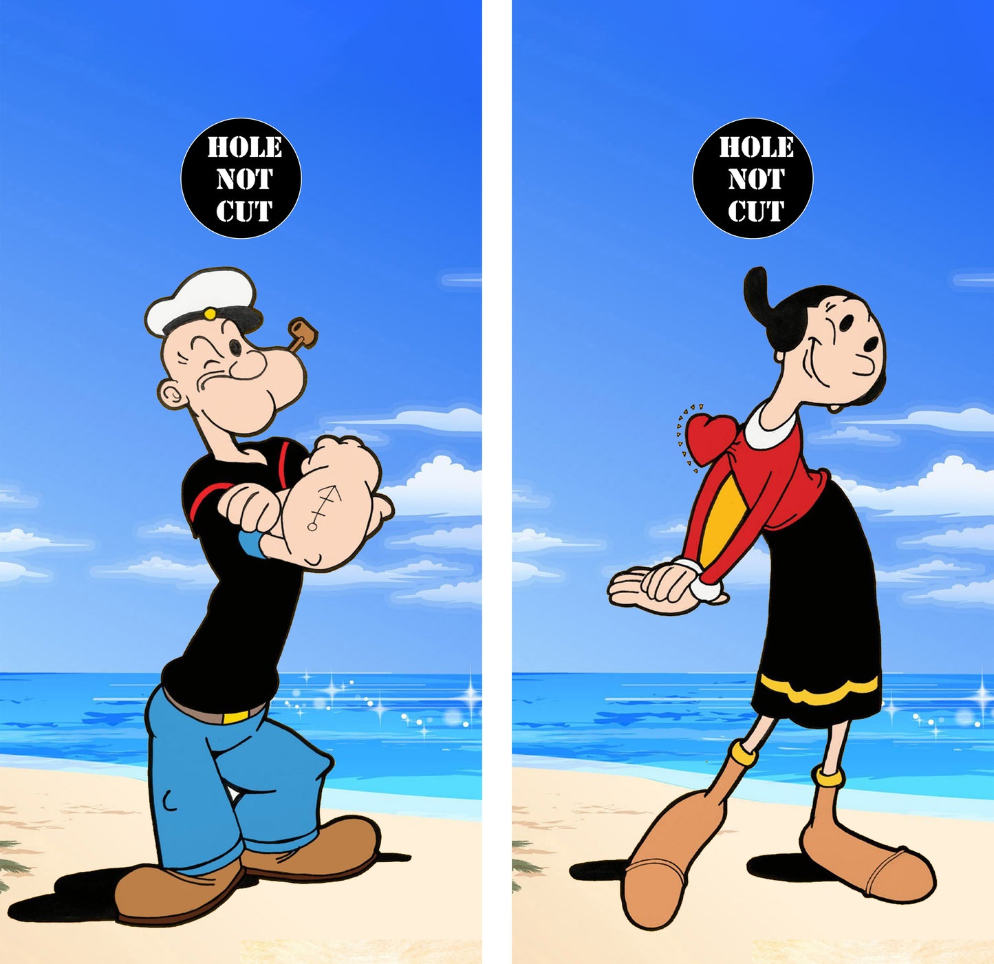 Popeye and Olive Cornhole Vinyl Wraps/Skins