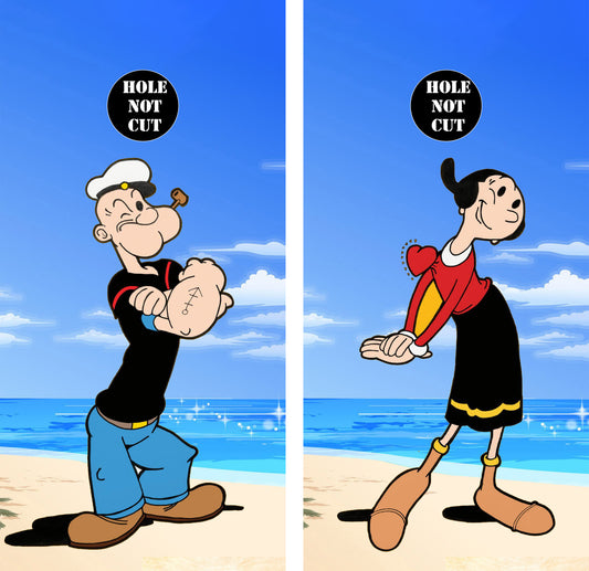 Popeye and Olive Cornhole Vinyl Wraps/Skins