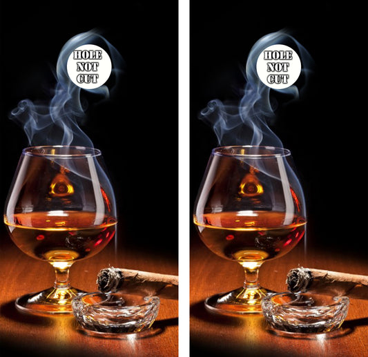 Cigar and Whiksey Glass Cornhole Wraps/Skins