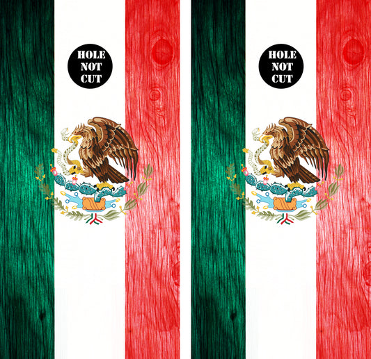 Mexican Flag Cornhole Wraps/Skins