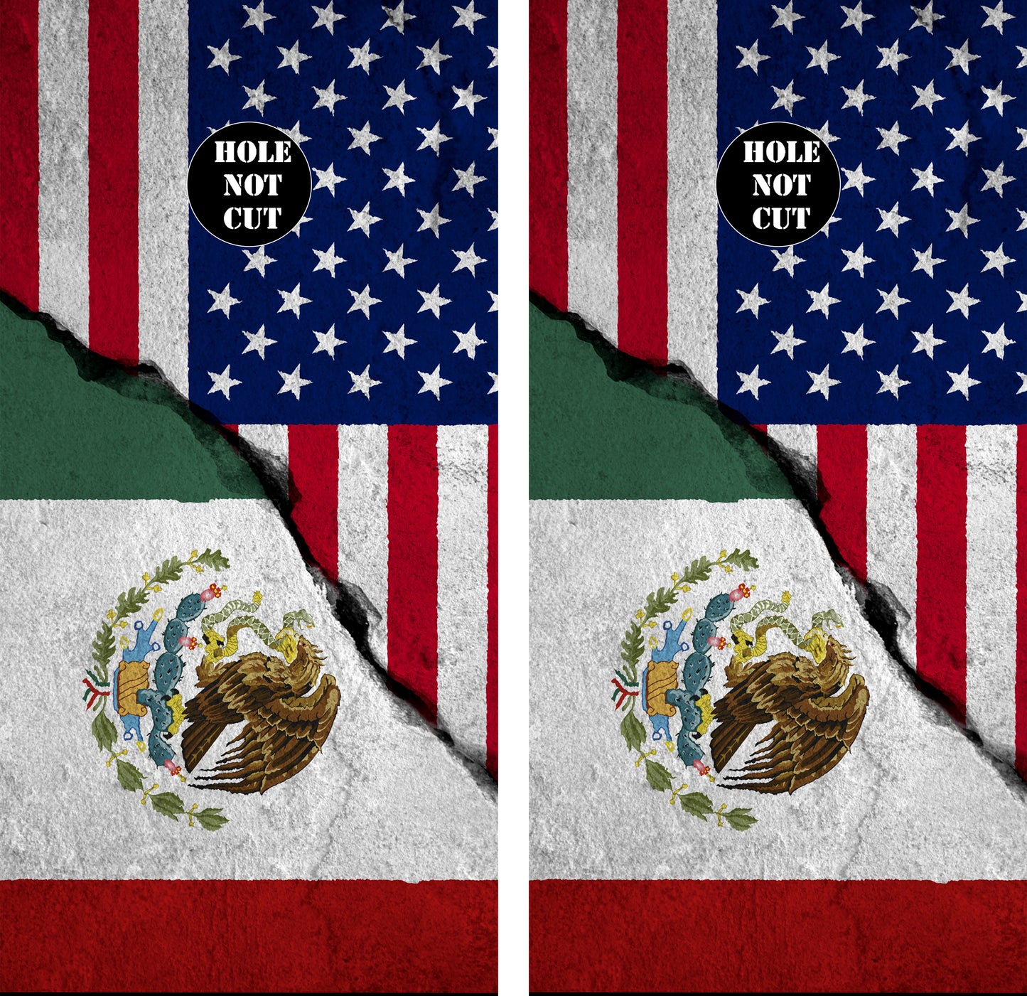 Mexican American Flag Cornhole Vinyl Wraps/Skins
