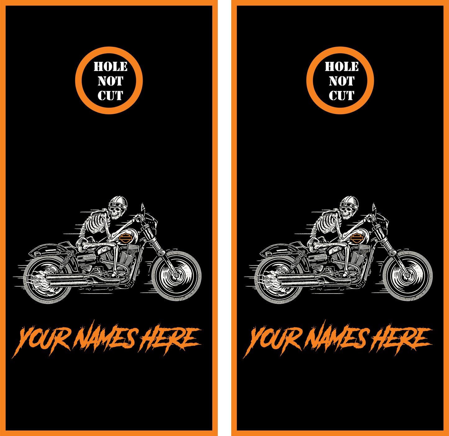 Harley Davidson Skull Rider Cornhole Wraps