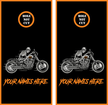 Harley Davidson Skull Rider Cornhole Wraps