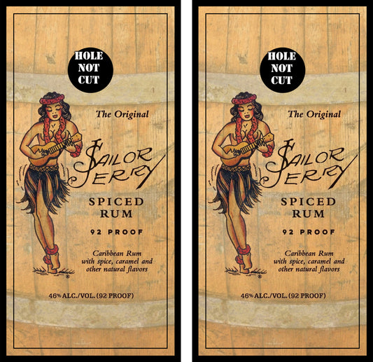 Sailor Jerry Rum Barrel Cornhole Wraps/Skins
