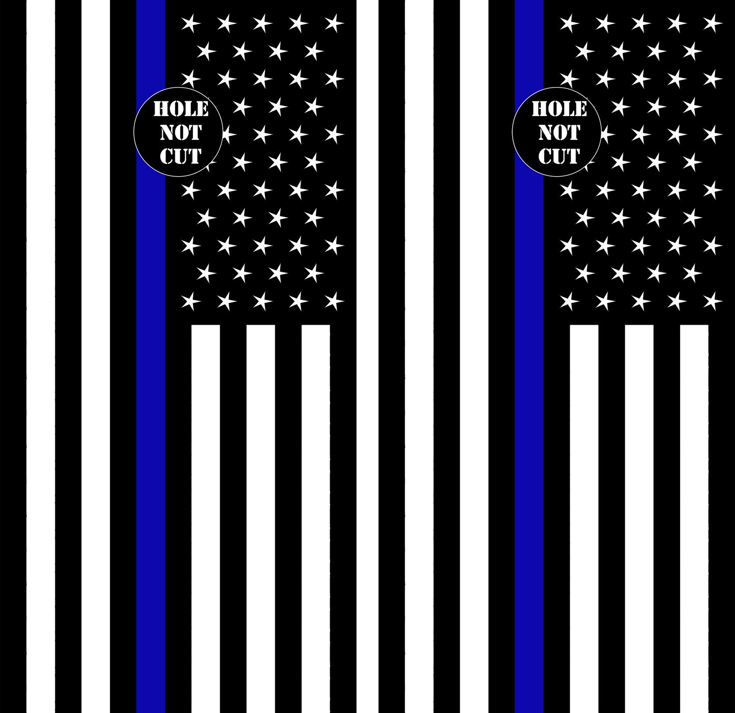 White/Black Thin Blue Line Cornhole Wraps/Skins