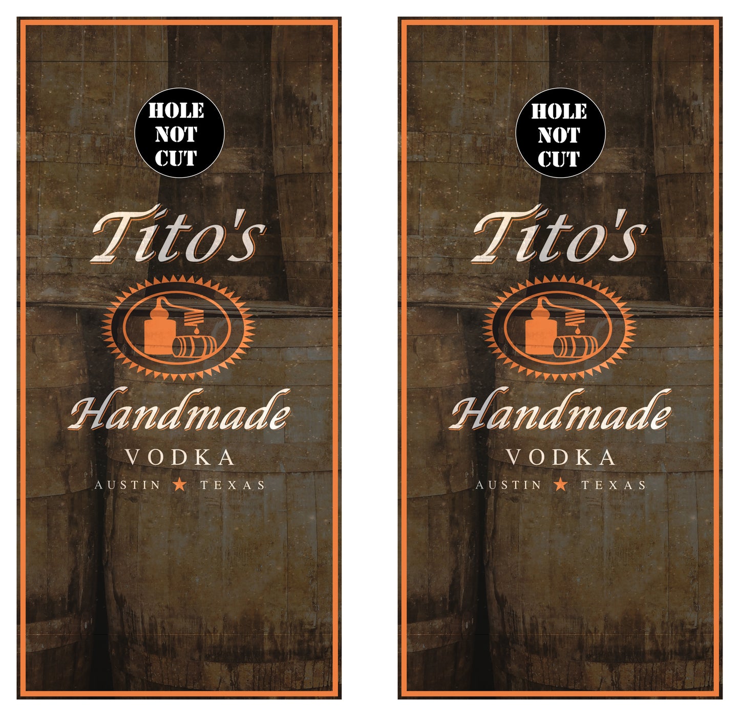 Titos Vodka Brown Barrel Cornhole Wraps/Skins
