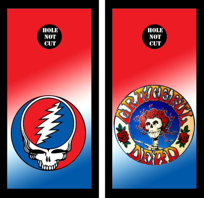 Grateful Dead Mixed Logos Cornhole Vinyl Wraps/Skins