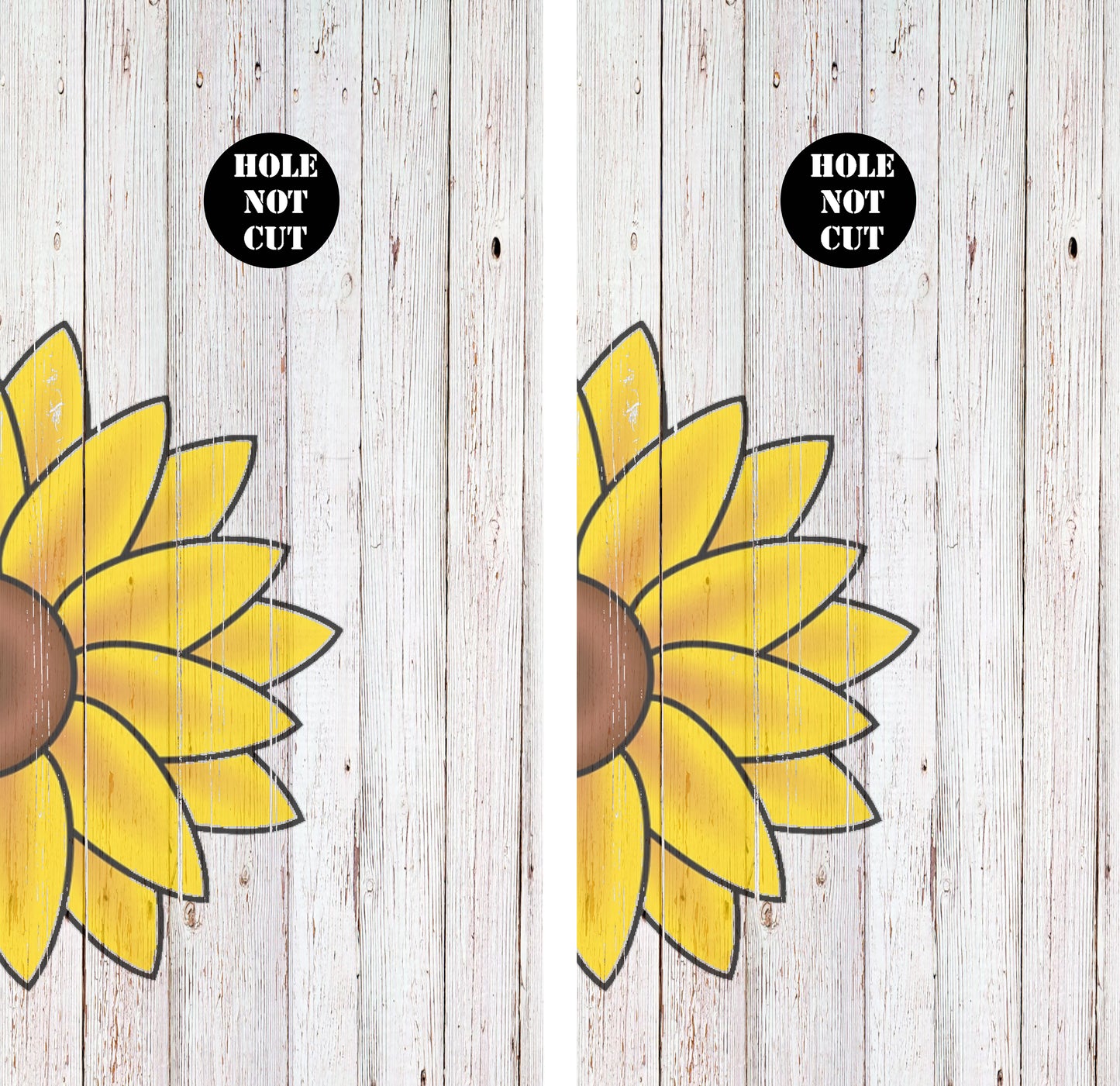 Sunflower Painted On Wood Panels Vinyl Wraps/Skins
