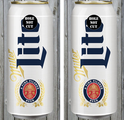 Miller Lite Can Cornhole Wraps/Skins