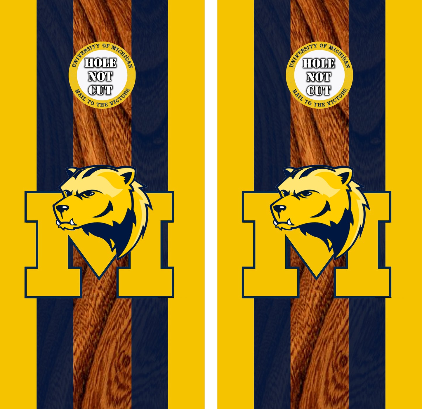 U of M Wood Grain Retro Logo Vinyl Wraps/Skins