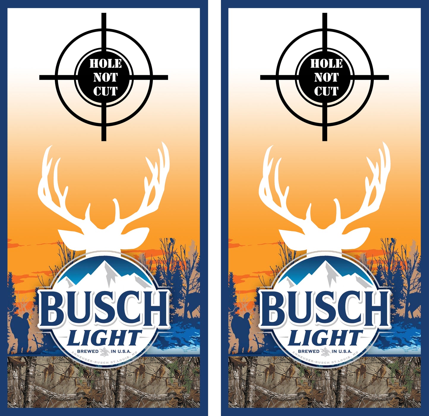 Busch Light Beer Deer Silhouette Hunting Cornhole Wraps/Skins