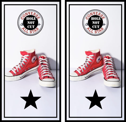 Converse Red Sneakers Cornhole Wraps/Skins