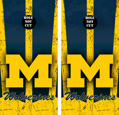 U of M Wolverine Tattered Vinyl Wraps/Skins