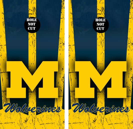 U of M Wolverine Tattered Vinyl Wraps/Skins