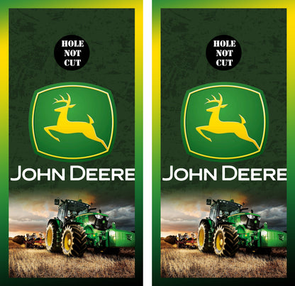 John Deere Tractor Field Cornhole Wraps