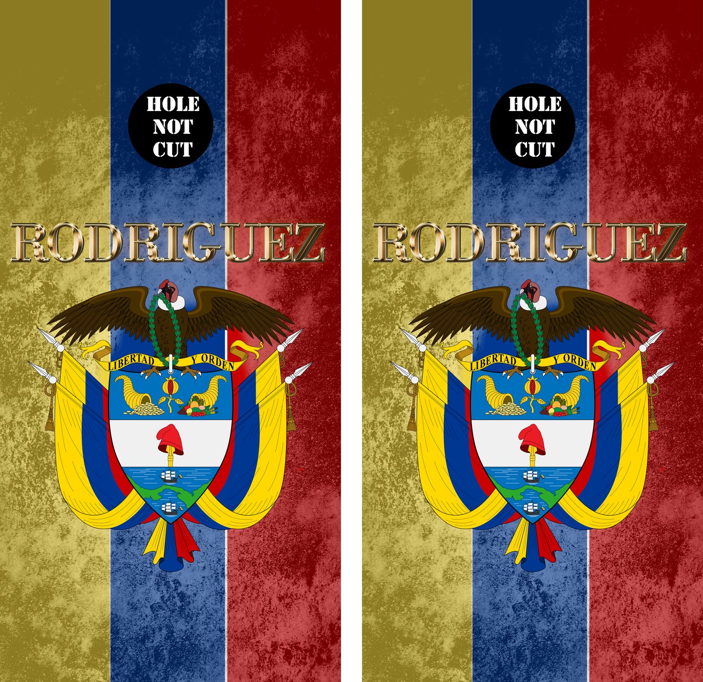 Colombian Flag Cornhole Vinyl Wraps/Skins