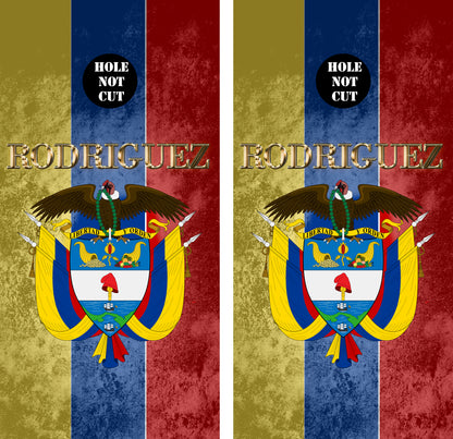Colombian Flag Cornhole Vinyl Wraps/Skins