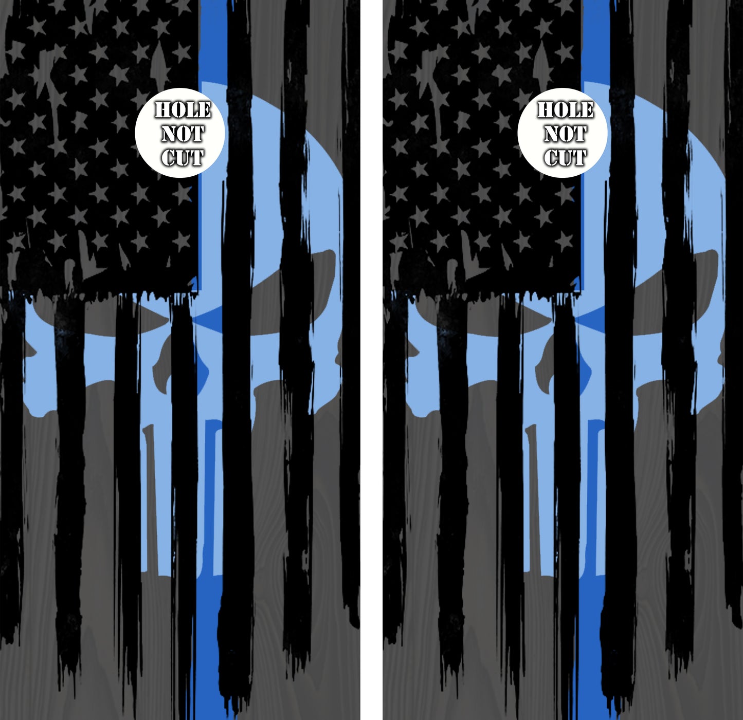 Punisher Flag Thin Blue Line Punisher Wraps/Skins