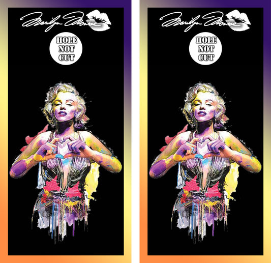 Marilyn Monroe Watercolor Cornhole vinyl Wraps/Skins