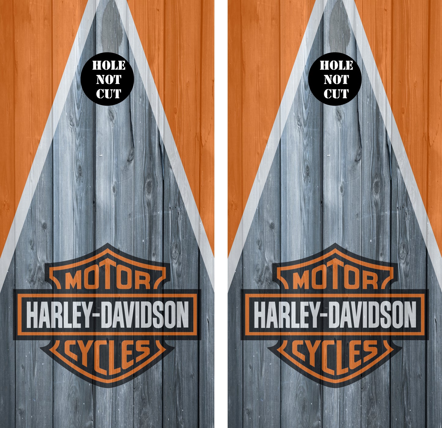 Harley Davidson Shuffleboard Theme Cornhole Vinyl Wraps — Motorcycle-Inspired Peel & Stick Skins