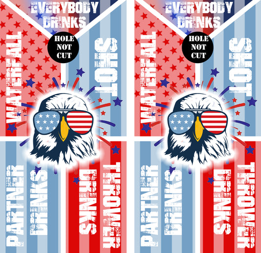 Patriotic Eagle Sunglasses Waterfall Drinking Vinyl Wraps/Skins