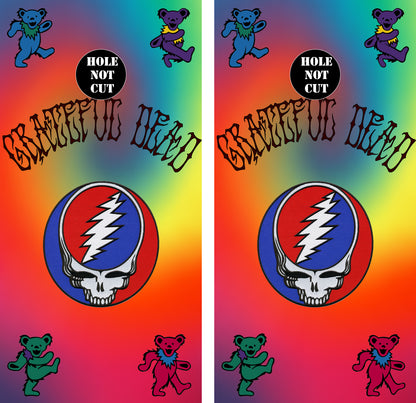 Grateful Dead Tie-Die Cornhole Vinyl Wraps/Skins