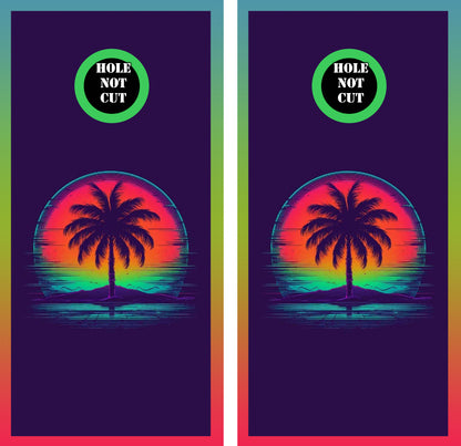 Neon Palm Tree and Sun Vinyl Wraps/Skins