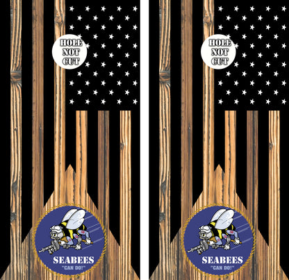 Seabee's Navy American Flag Vinyl Wraps/Skins