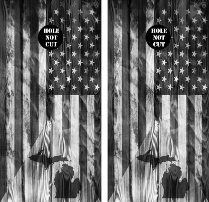 Michigan Peninsula American Flag Vinyl Wraps/Skins