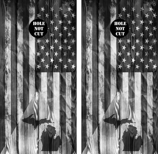 Michigan Peninsula American Flag Vinyl Wraps/Skins