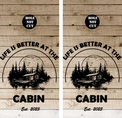 Life is Better at The Cabin Cornhole Vinyl Wraps/Skins